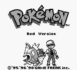 Pokemon Red title screen for GameBoy